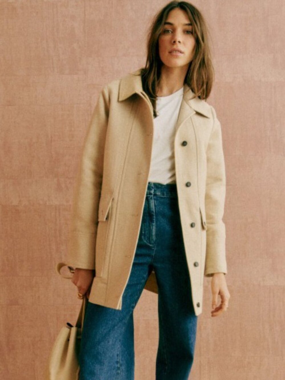 Like New Sezane Gabano Cotton Jute Utility Jacket Khaki 42, 10